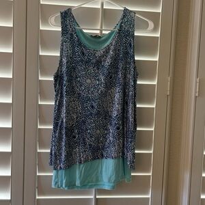 The Limited Asymmetrical Blue Tank Top